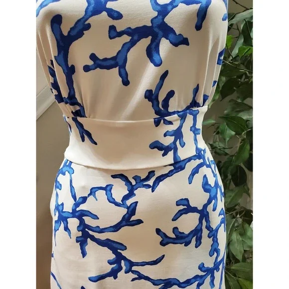 J. Mclaughlin Women's White Nylon Round Neck Sleeveless knee Length Dress Size S - Picture 6 of 11